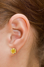 1ct - Sophisticated Sterling Silver Citrine Stud Earrings