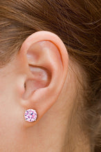 1ct - Sophisticated Sterling Silver Rose Quartz Stud Earrings