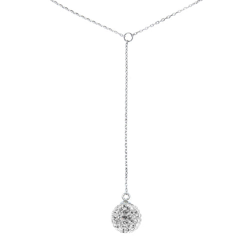 Exquisite Sterling Silver Drop Crystal Necklace
