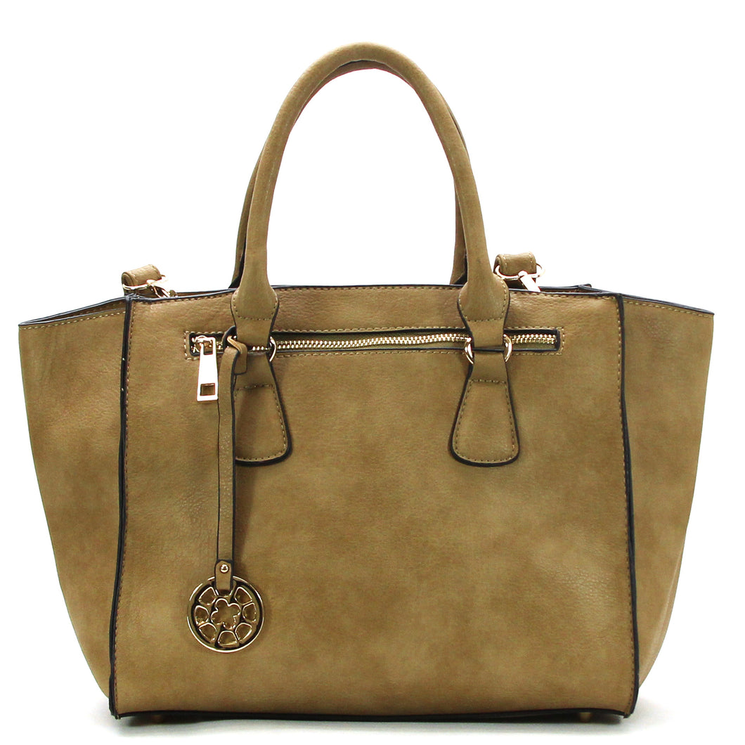 Jade Marie Confident Satchel Tote - Khaki