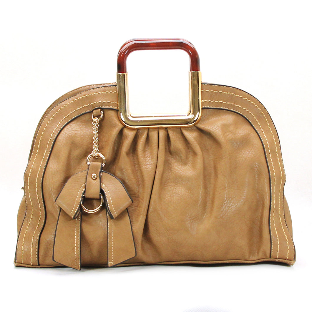 Jade Marie Unique Satchel Tote - Tan