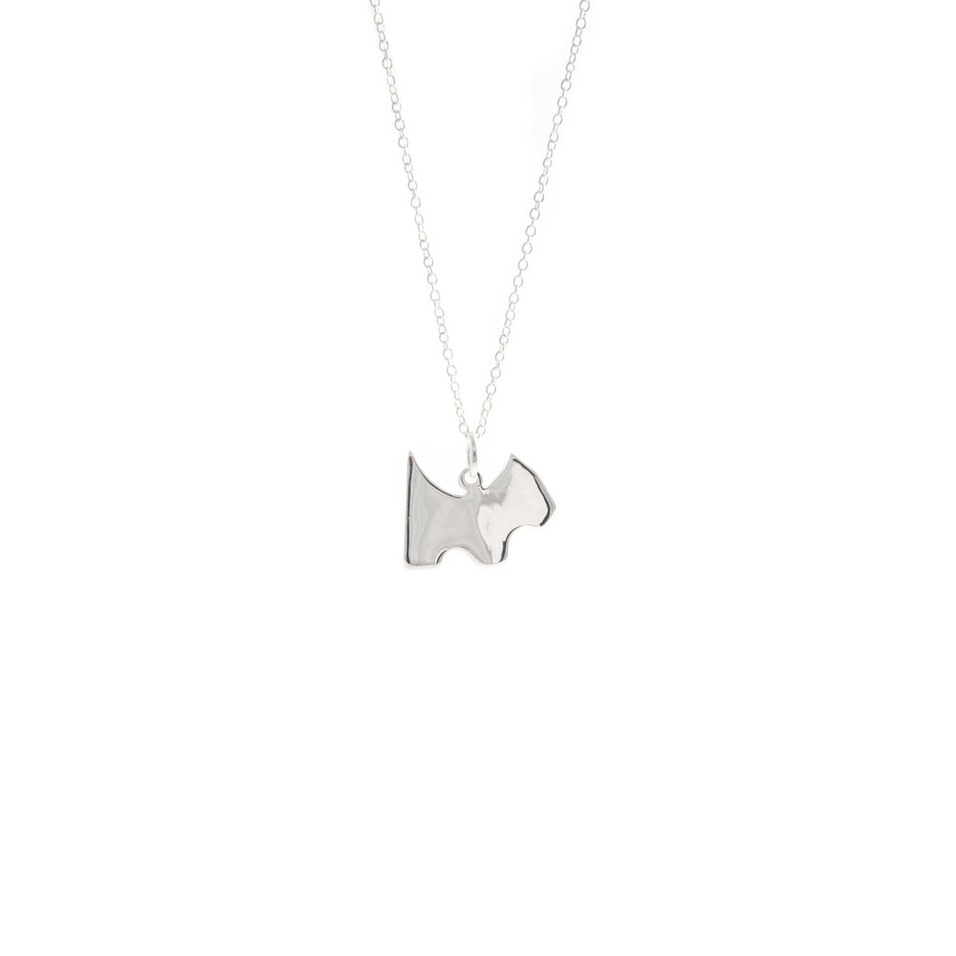 Women's Fashion Scottish Terrier Dog Pendant Necklace - Silver