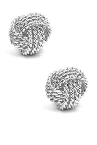 Women's Fashion Loveknot Stud Earrings - Silver