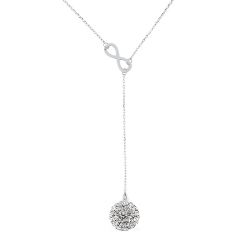 Endearing Sterling Silver Infinity Crystal Necklace