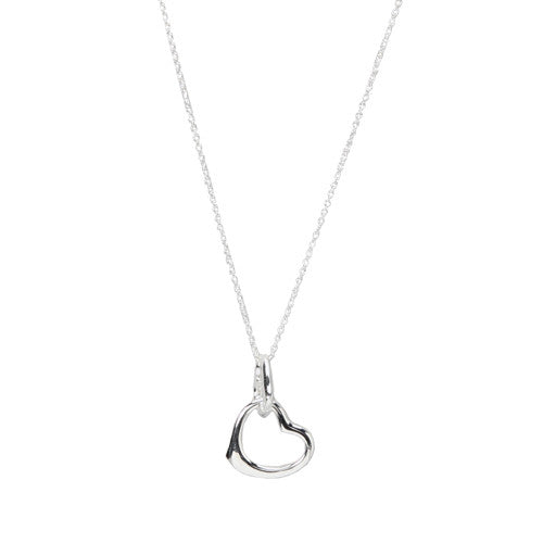 Women's Fashion Double Open Heart Pendant Necklace - Silver