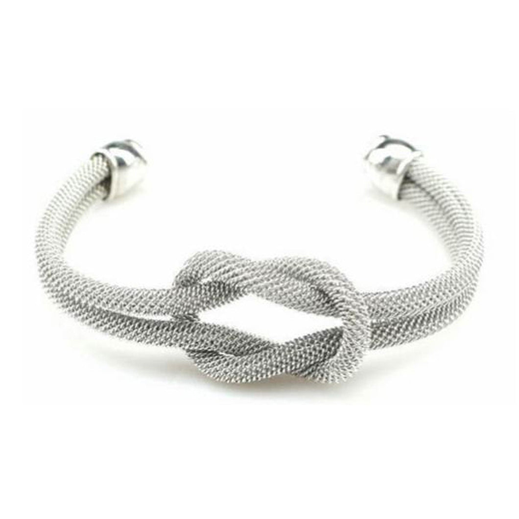 Women's Fashion Loveknot Cuff Bangle Bracelet - Silver