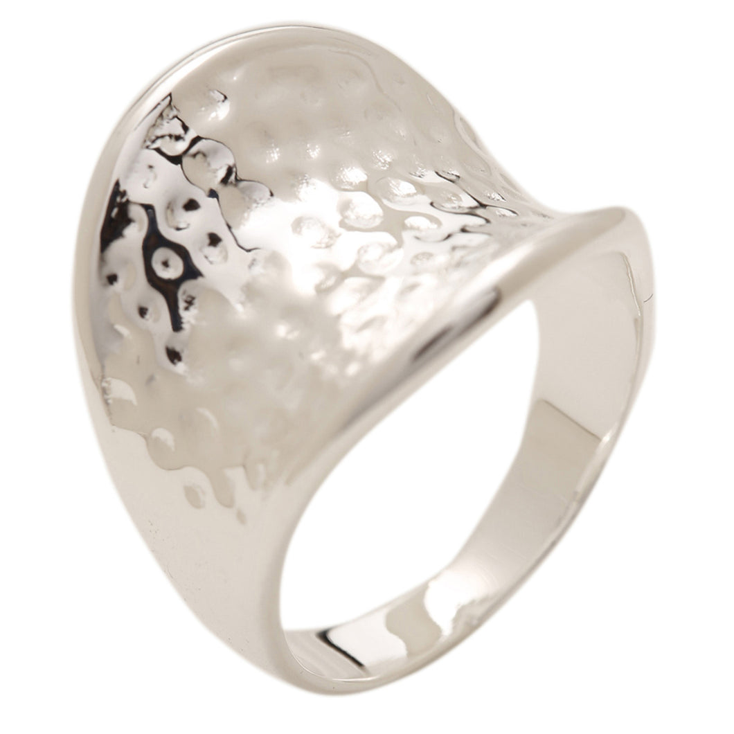 Women's Fashion Hammered Ring - Silver